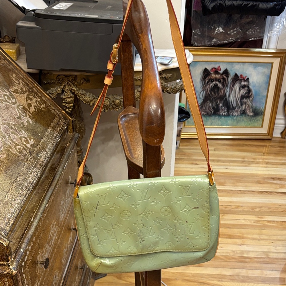 Authentic Louis Vuitton Light Green Shoulder Bag